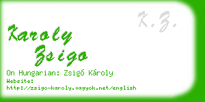 karoly zsigo business card